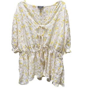 Haver London  size 2X tie from floral peplum top.